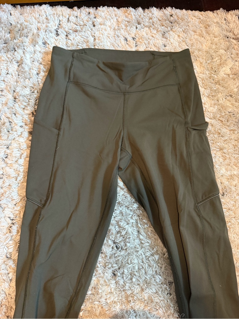 lululemon athletica Olive Green High-Waist Leggings with Side Pockets